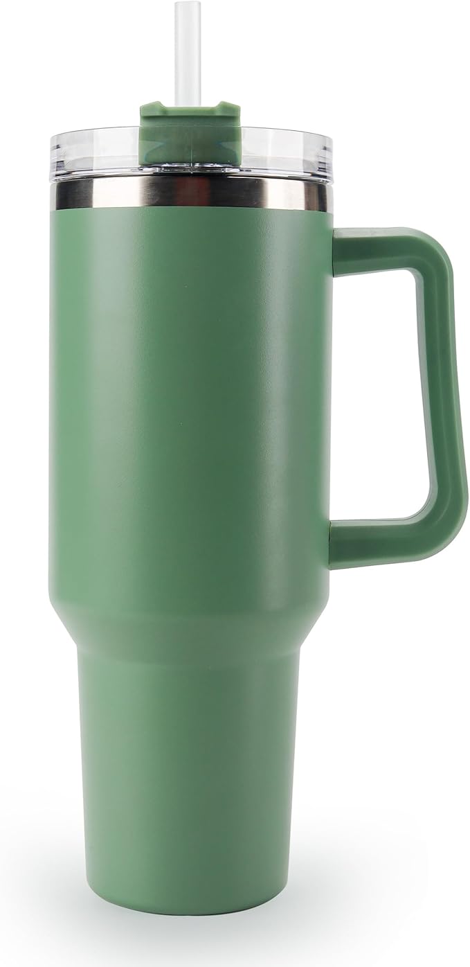 Plain Color Tumbler with Straw - 40 oz