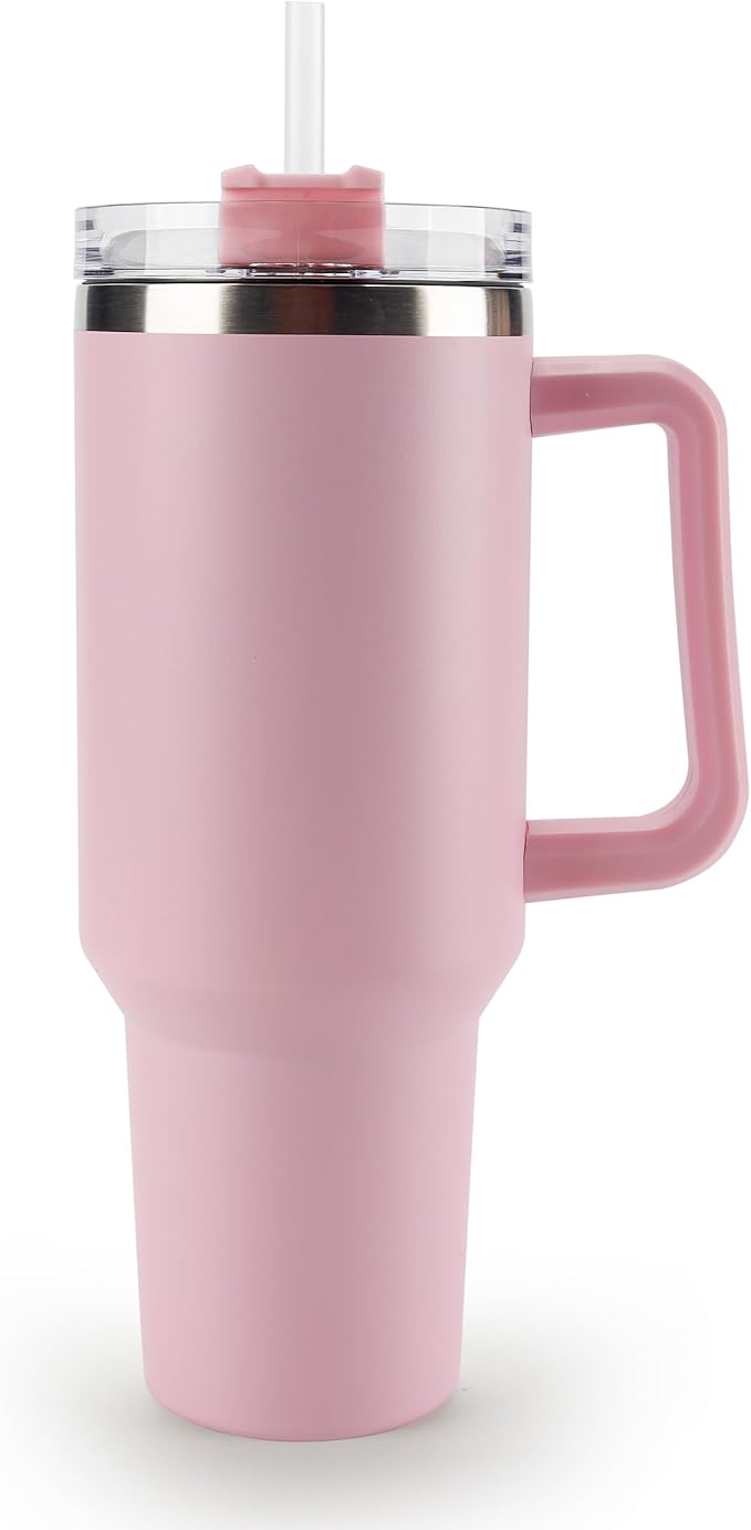 Plain Color Tumbler with Straw - 40 oz