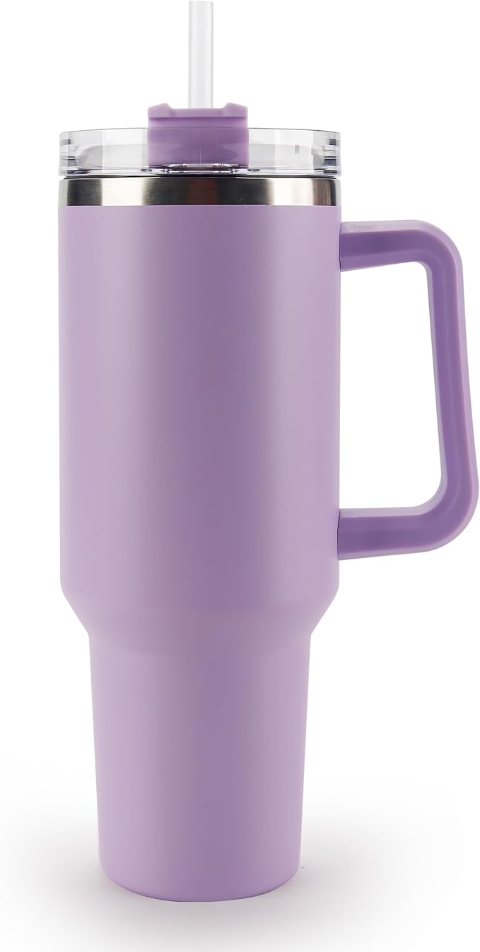 Plain Color Tumbler with Straw - 40 oz