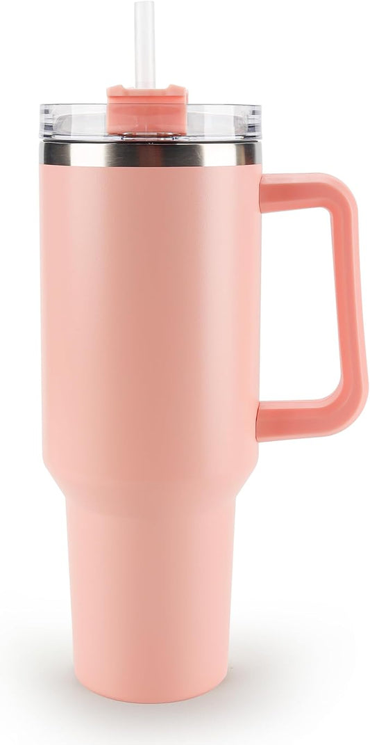 Plain Color Tumbler with Straw - 40 oz