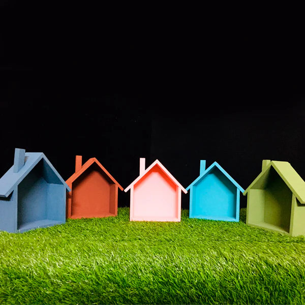 Wooden Wall Hanging Colorful House