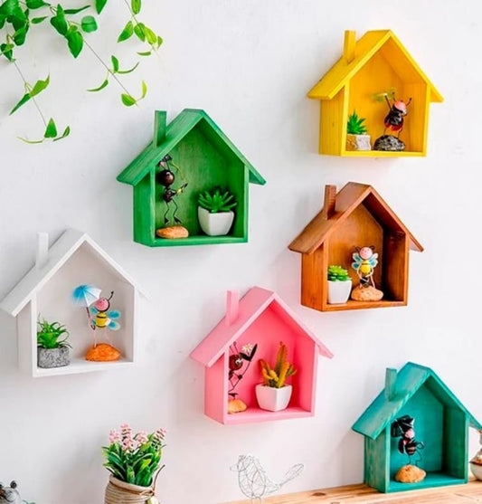 Wooden Wall Hanging Colorful House