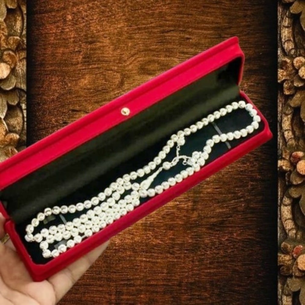 Italian Style Chandi Tasbih (Free Gift Box Packing)
