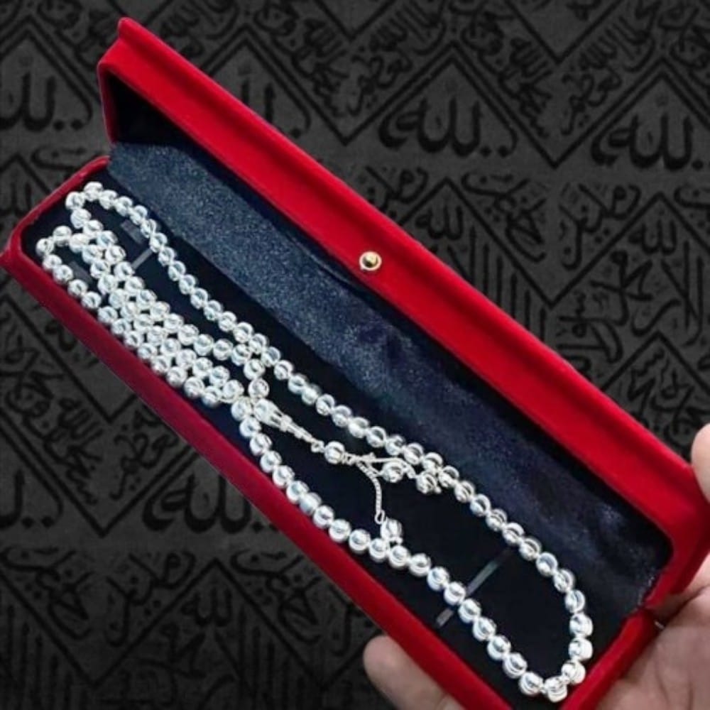 Italian Style Chandi Tasbih (Free Gift Box Packing)